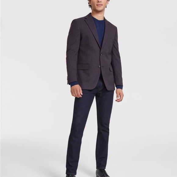Tommy Hilfiger Men's Blazer - Purple Conrad Check - Picture 1 of 10